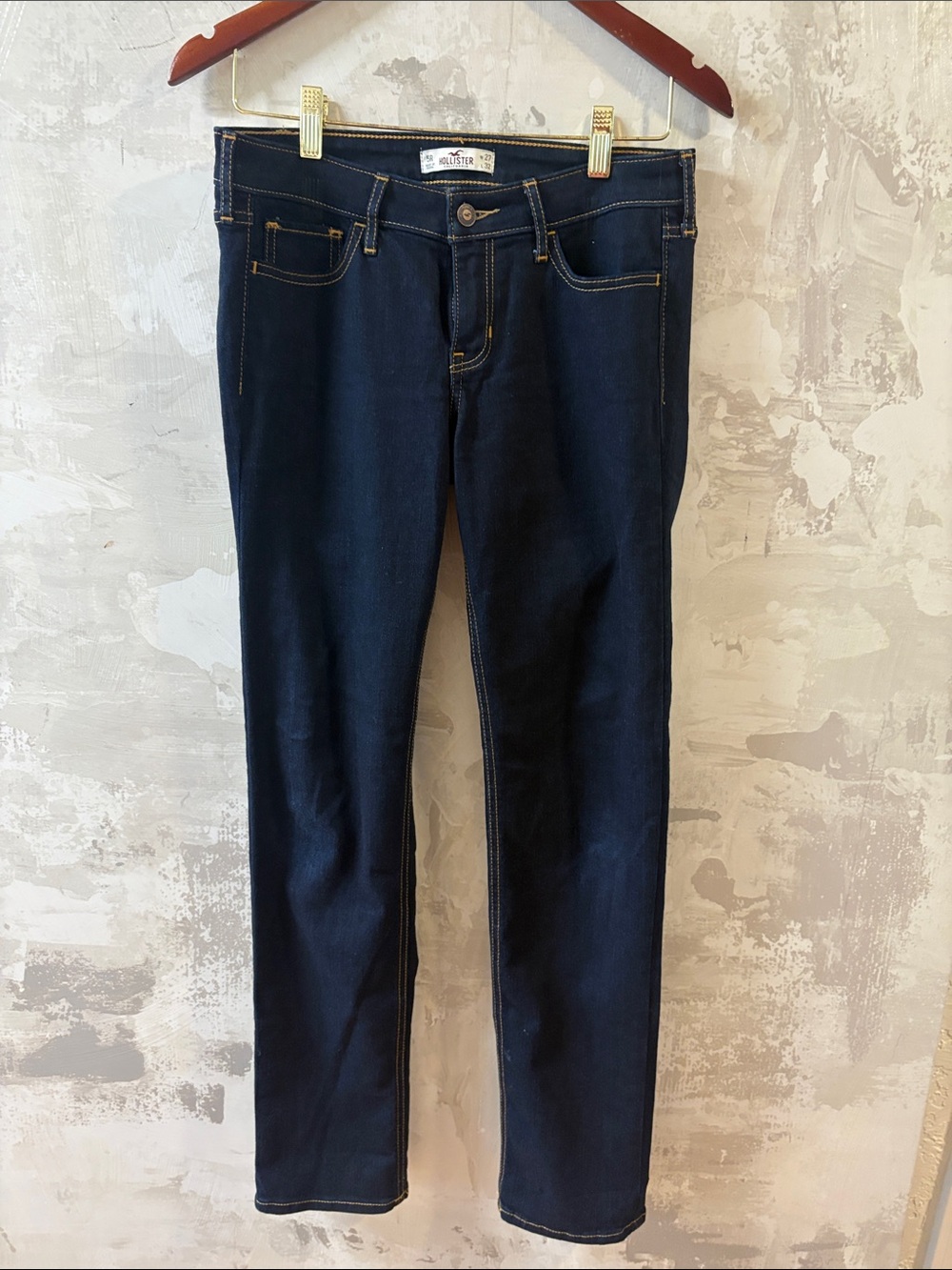 Hollister Dark Indigo Straight Leg Jeans